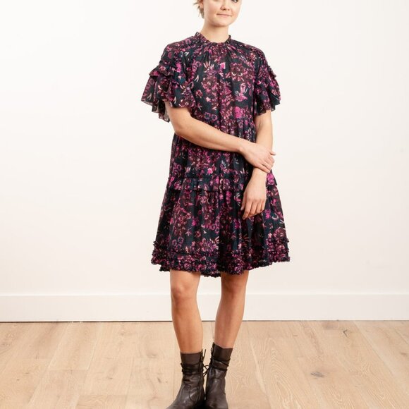 Ulla Johnson Faun Dancing Floral Midnight Dress - Picture 1 of 15